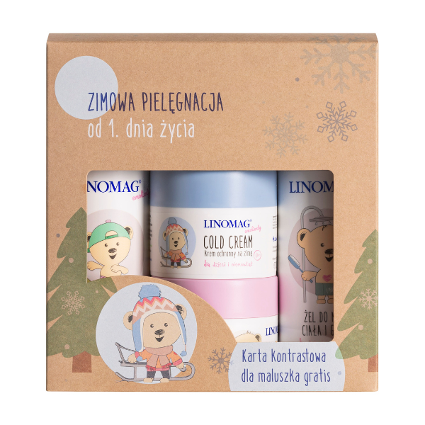 Linomag zestaw: oliwka, 200 ml + krem ochronny na zimę, 50 ml + żel do mycia, 200 ml + krem ochronny, 50 ml