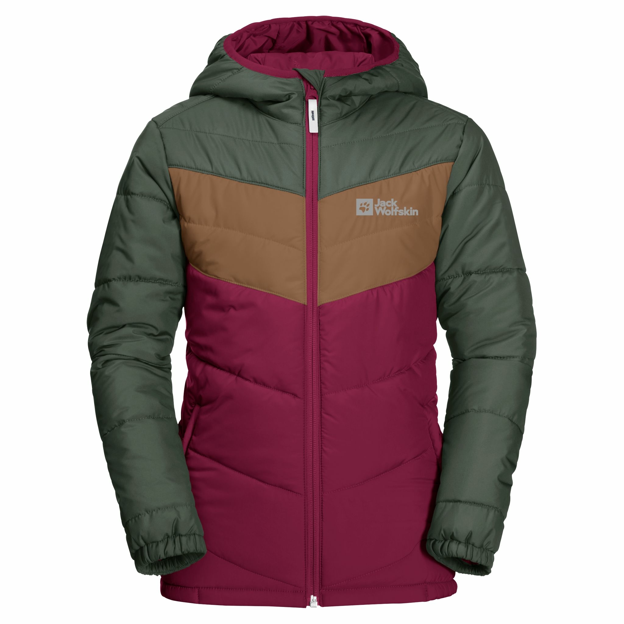 Kurtka ocieplana dziecięca Jack Wolfskin THREE HILLS JACKET KIDS dark ruby - 128