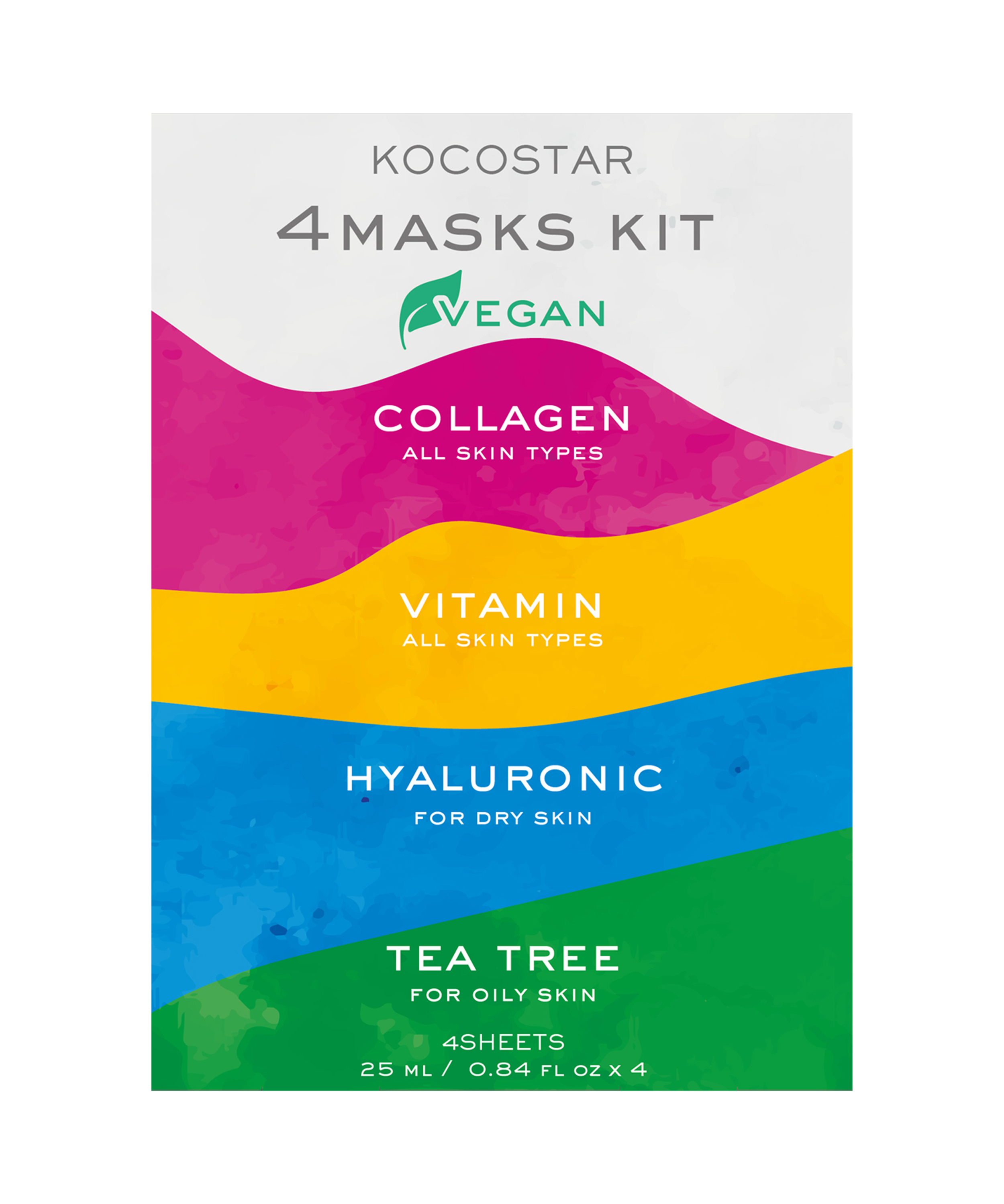 Kocostar 4Masks zestaw: maska do twarzy, 4 szt.