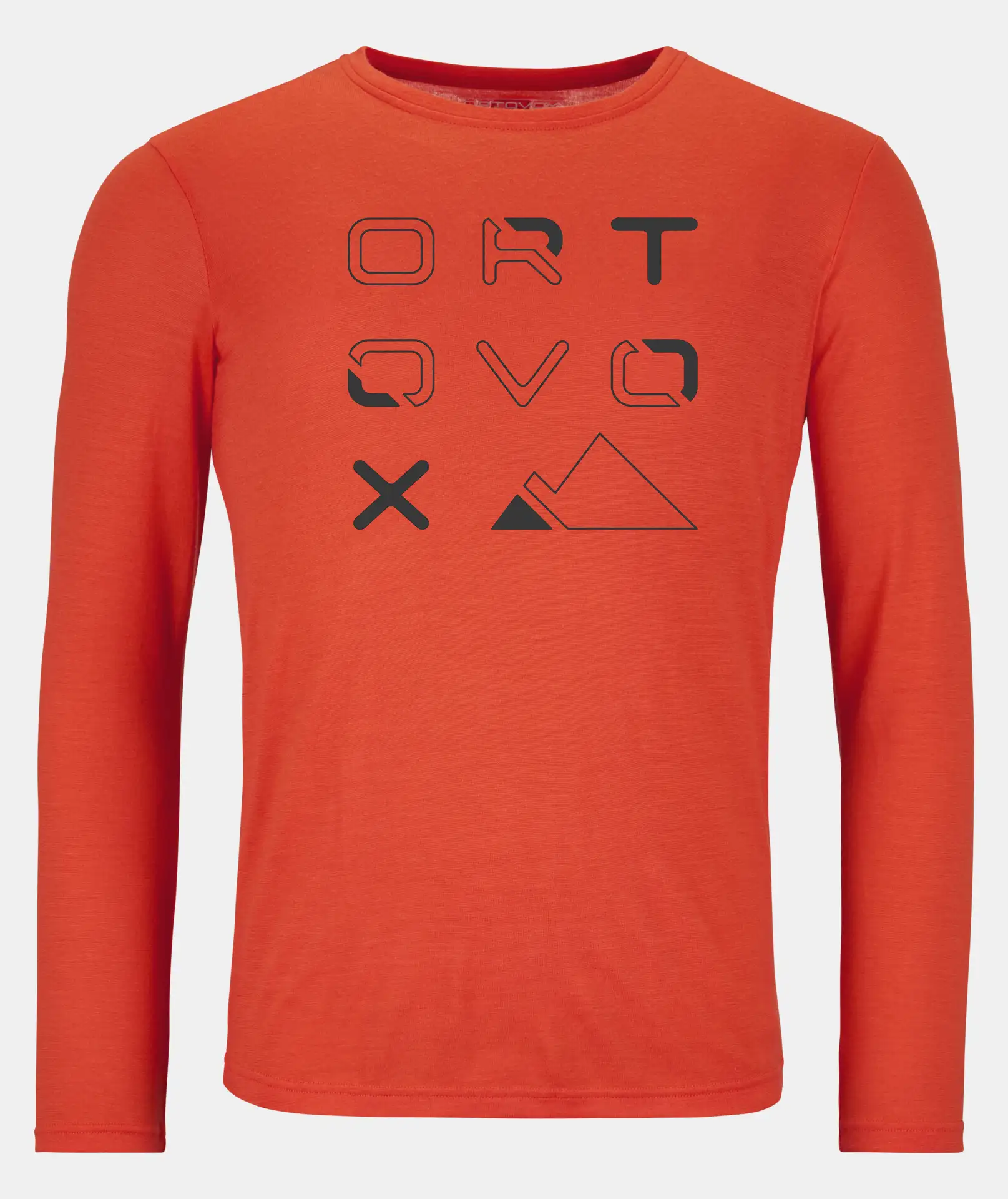 Koszulka męska Ortovox -185 Merino Brand Outline LS M - hot orange