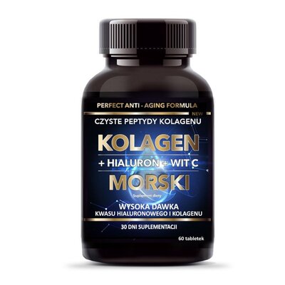 Kolagen INTENSON Morski + Hialuron + Witamina C (60 tabletek)