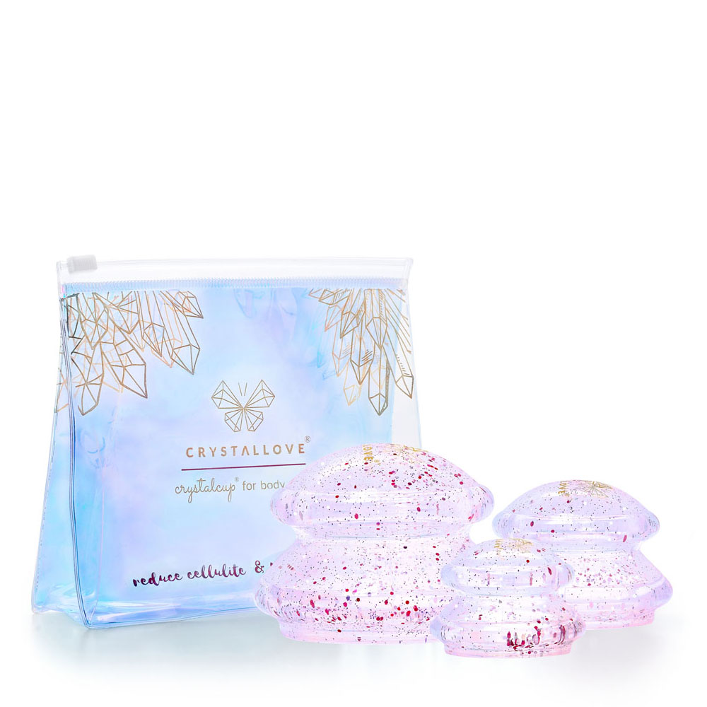 Crystallove Beauty Collection bańki silikonowe do masażu ciała z brokatem crystal, 1 szt.