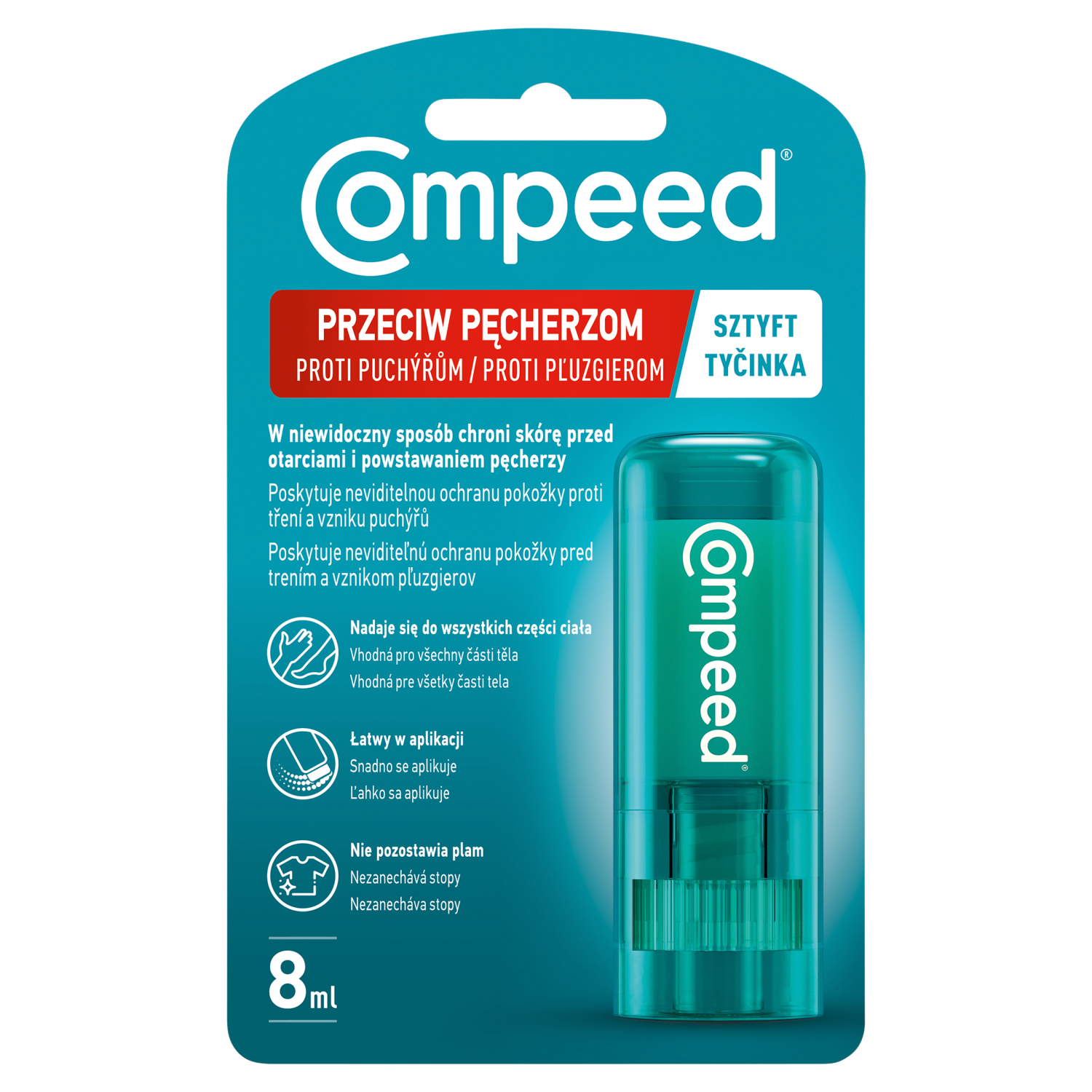 Compeed sztyft przeciw pęcherzom, 8 ml