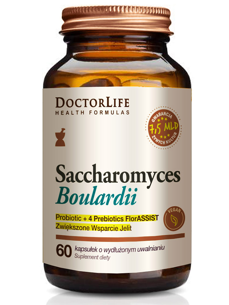 Doctor Life Saccharomyces Boulardii suplement diety wspierający jelita, 60 kaps./1 opak.