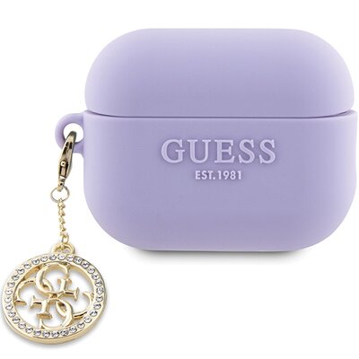 Etui GUESS 3D Rubber 4G Diamond Charm do Apple AirPods Pro 2 Purpurowy