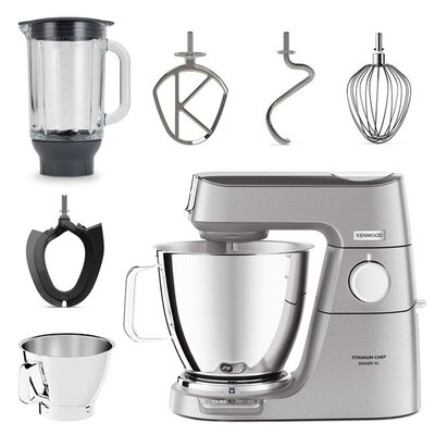 Robot kuchenny planetarny KENWOOD KVL85.124SI Titanium Chef Baker XL 1200W z wagą i blenderem kielichowym (2 misy)