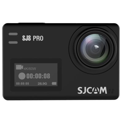 Kamera sportowa SJCAM SJ8 PRO Czarna Filmy 4K 12MP UHD DUAL SCREEN, Obudowa wodoodporna