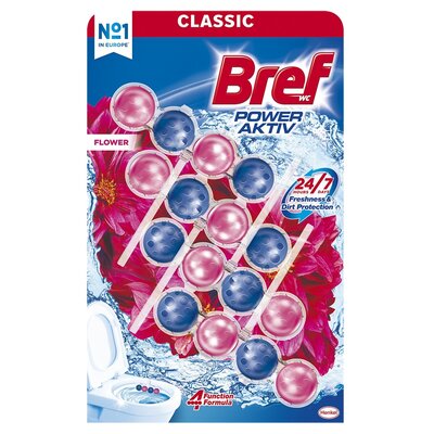 Kostka do WC BREF Power Aktiv Świeże kwiaty 4x50g