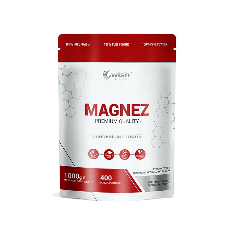 Wish Magnez suplement diety, cytrynian magnezu, 1000 g