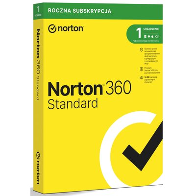 Antywirus NORTON 360 Standard 10GB 1 URZĄDZENIE 1 ROK Kod aktywacyjny