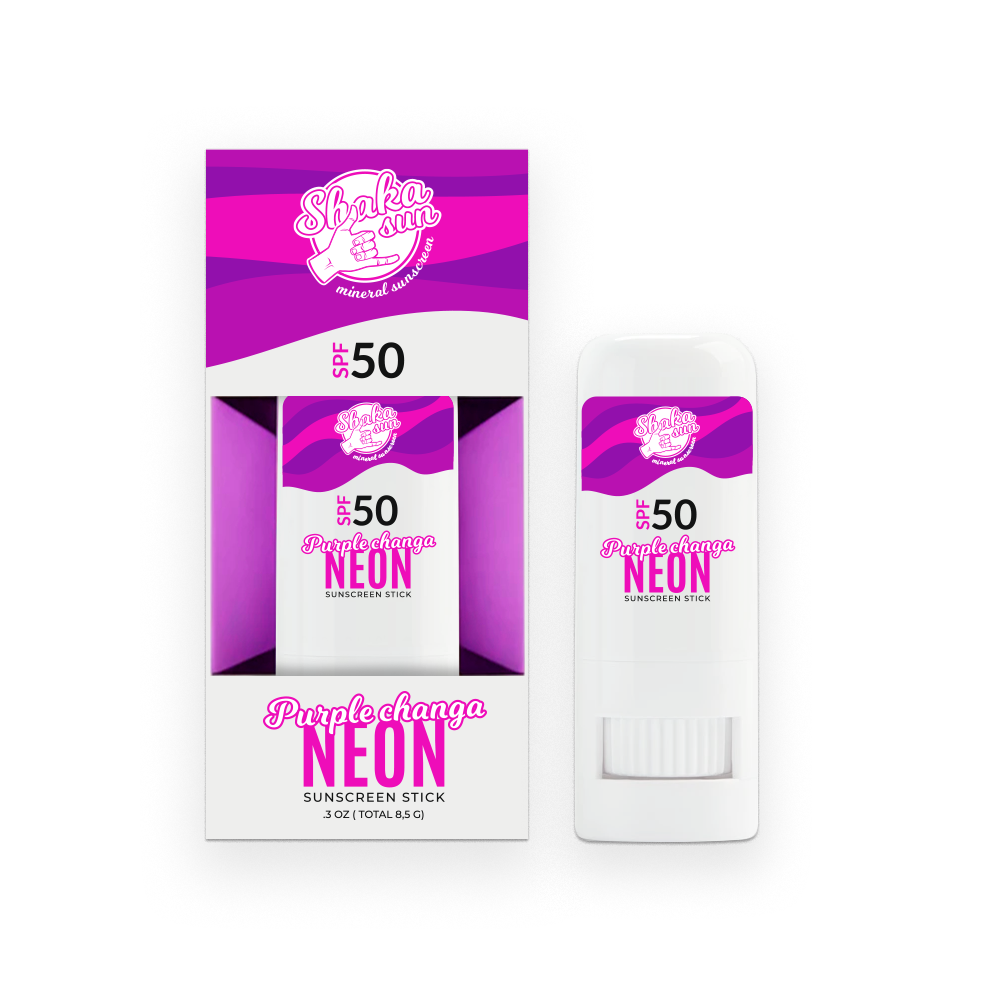 Shaka Sun Purple Changa wodoodporny sztyft przeciwsłoneczny na bazie cynku SPF50+ fiolet, 8,5 g