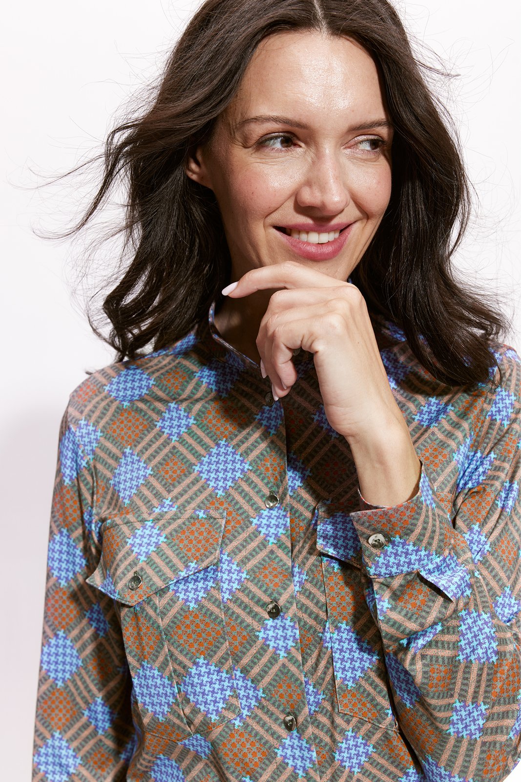 Risk Made in Warsaw Koszula SAFARISKA łódzka krata niebieska XXS