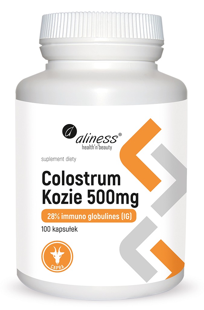 Aliness Colostrum Kozie IG 28% 500 mg suplement diety, 100 kaps./1 opak.