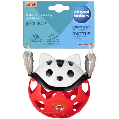 Grzechotka CANPOL BABIES Kot 79/101 Czerwony