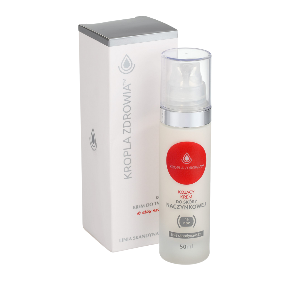 Pharmedis Kropla Zdrowia Linia Skandynawska kojący krem do twarzy do skóry naczynkowej na noc, 50 ml