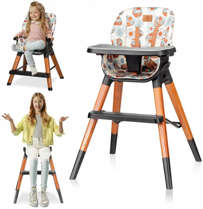 LIONELO MONA krzesełko do karmienia drewniane 4w1