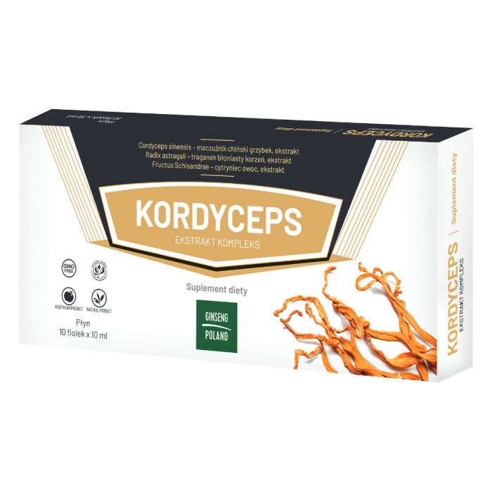 Ginseng suplement diety kordyceps chiński ekstrakt, 10x10 ml/1 opak.