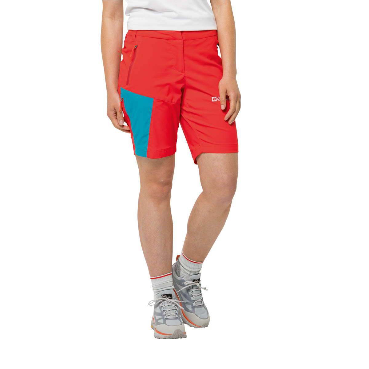 Krótkie spodenki damskie Jack Wolfskin GLASTAL SHORTS W tango orange - 42