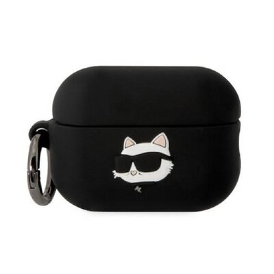 Etui na słuchawki KARL LAGERFELD Silicone Choupette Head 3D do Apple AirPods Pro 2 Czarny