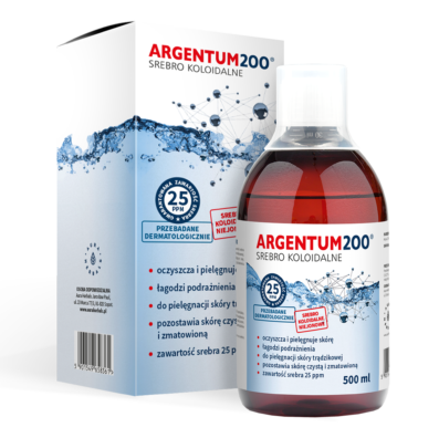 Aura Herbals, Argentum 200 Srebro Koloidalne, tonik 25ppm, 500 ml