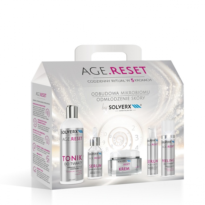 Solverx Age Reset zestaw odmładzający dla kobiet, 200 ml + 30 ml + 30 ml + 15 ml + 50 ml