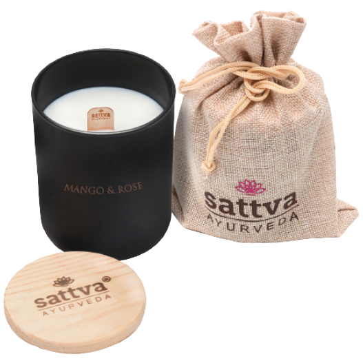 Sattva Róża Indyjska & Mango świeca sojowa, 200 g