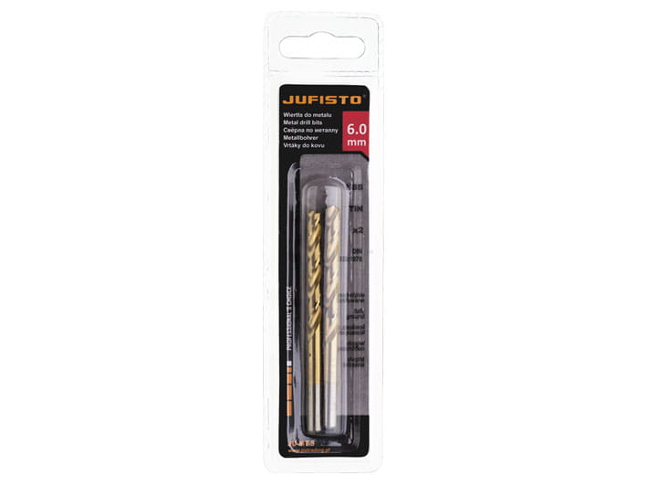 Wiertło do metalu HSS-G TIN 6,0 x 93 mm (2 szt.) JUFISTO
