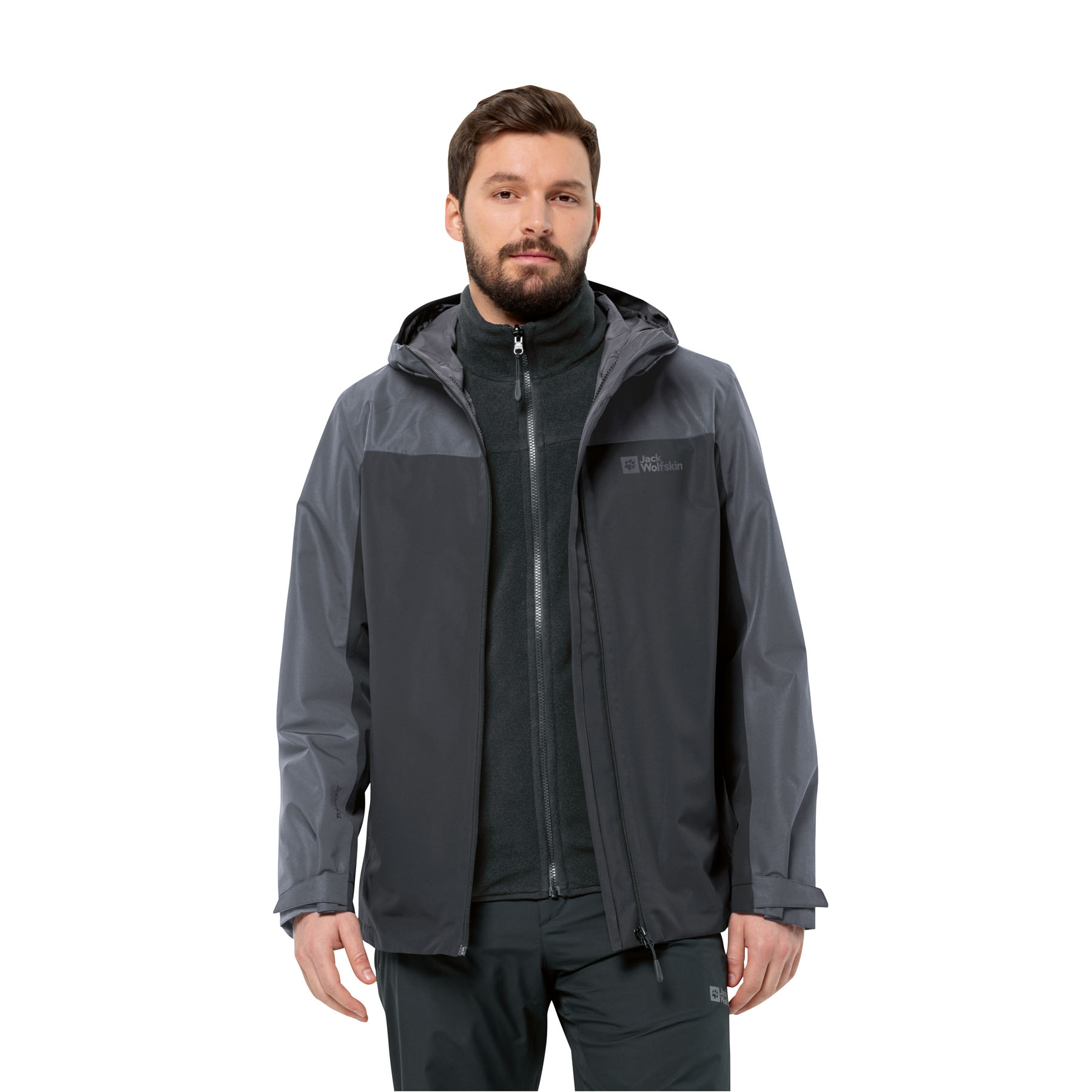 Męska kurtka Jack Wolfskin TAUBENBERG 3IN1 JKT M phantom - M