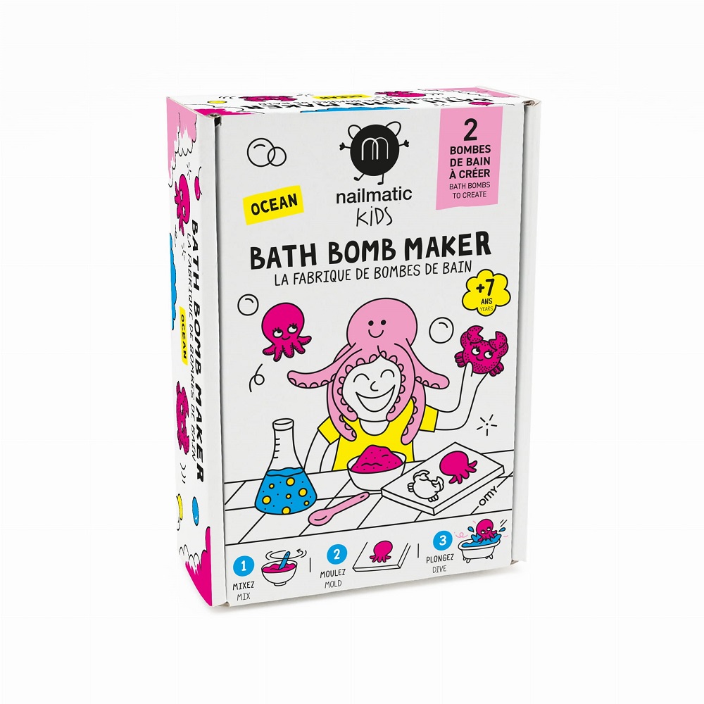 Nailmatic Kids Bath Bomb Maker  zestaw do tworzenia kul kąpielowych Ocean 2 kształty, 1 zest