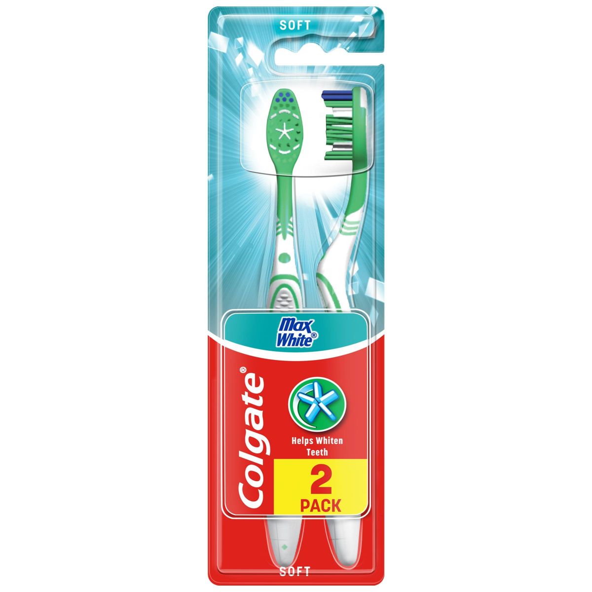 Colgate Max White szczoteczka do mycia zębów miękka, 2 szt./1 opak.