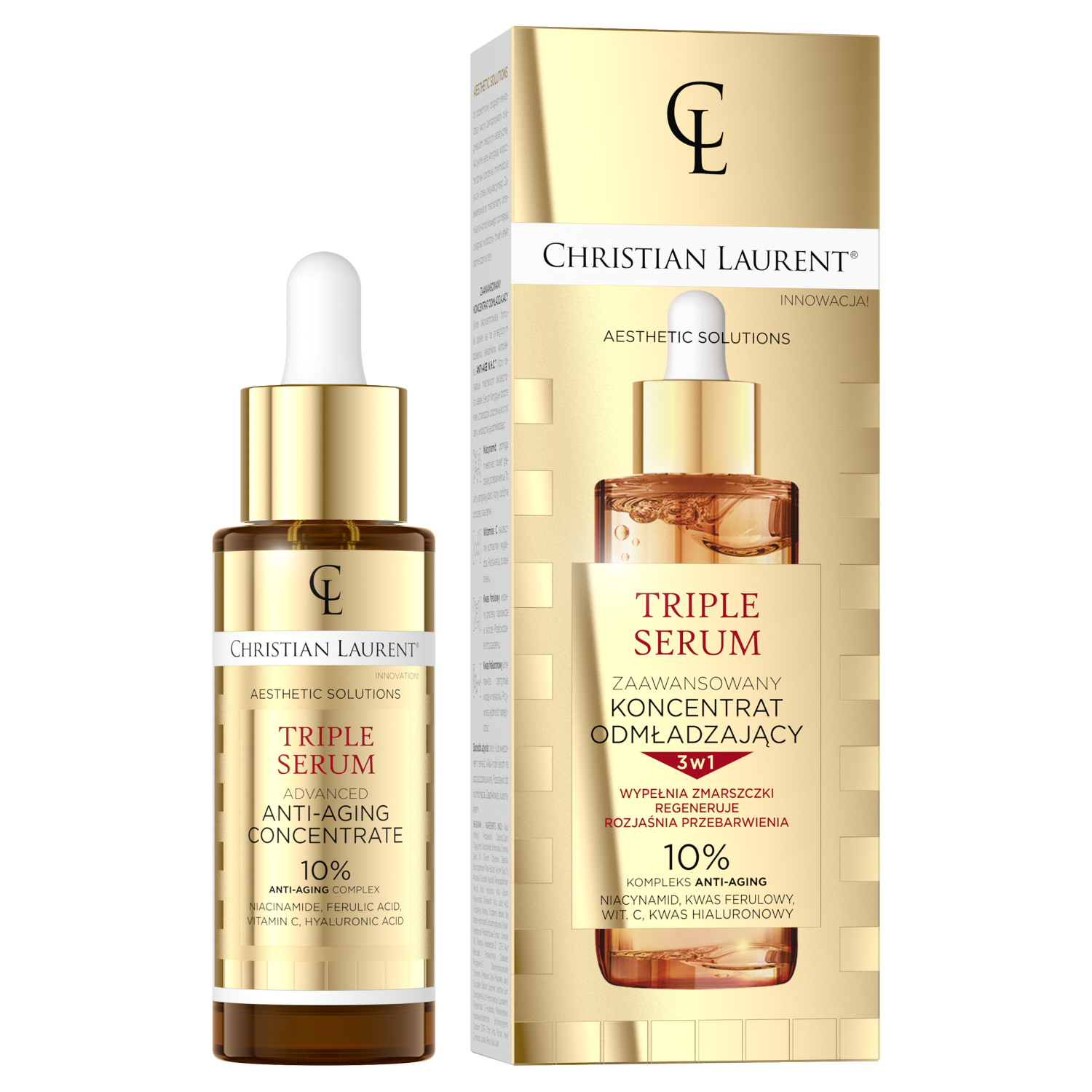 Christian Laurent Aestetic solutions Triple Serum zaawansowany koncentrat odmładzający do twarzy 3w1, 30 ml