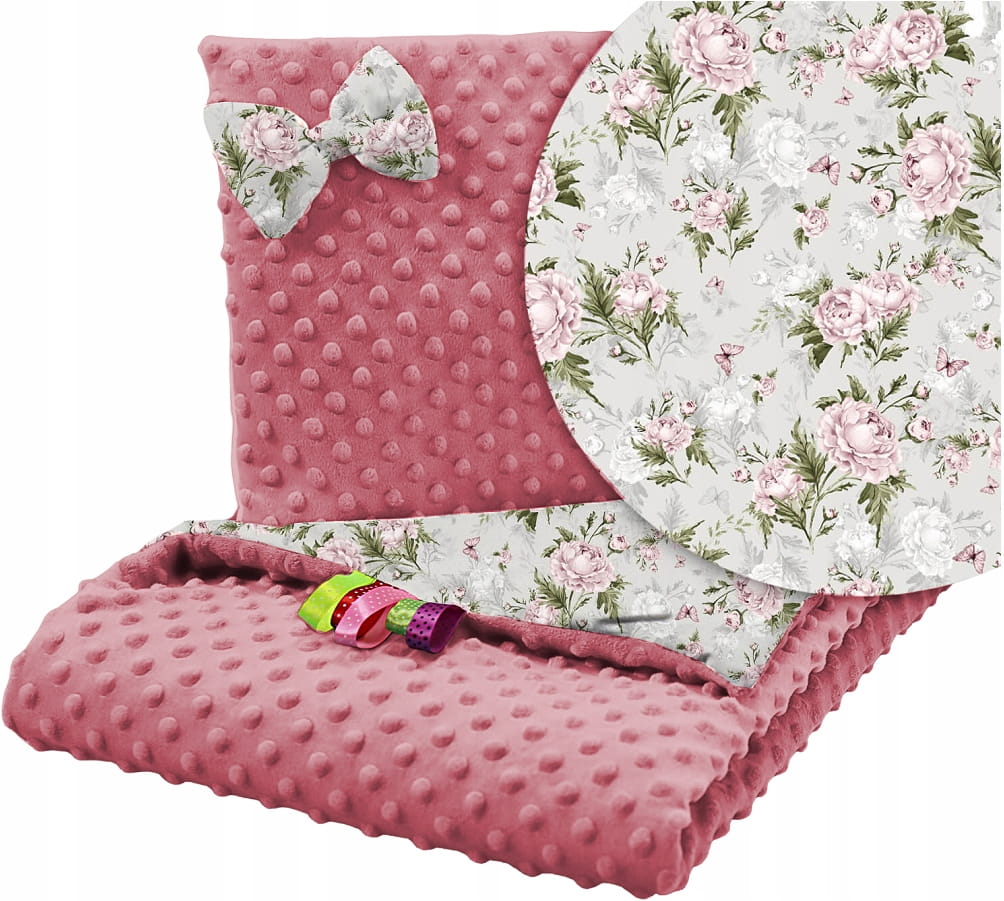 Babymam komplet do wózka minky kocyk + poduszka