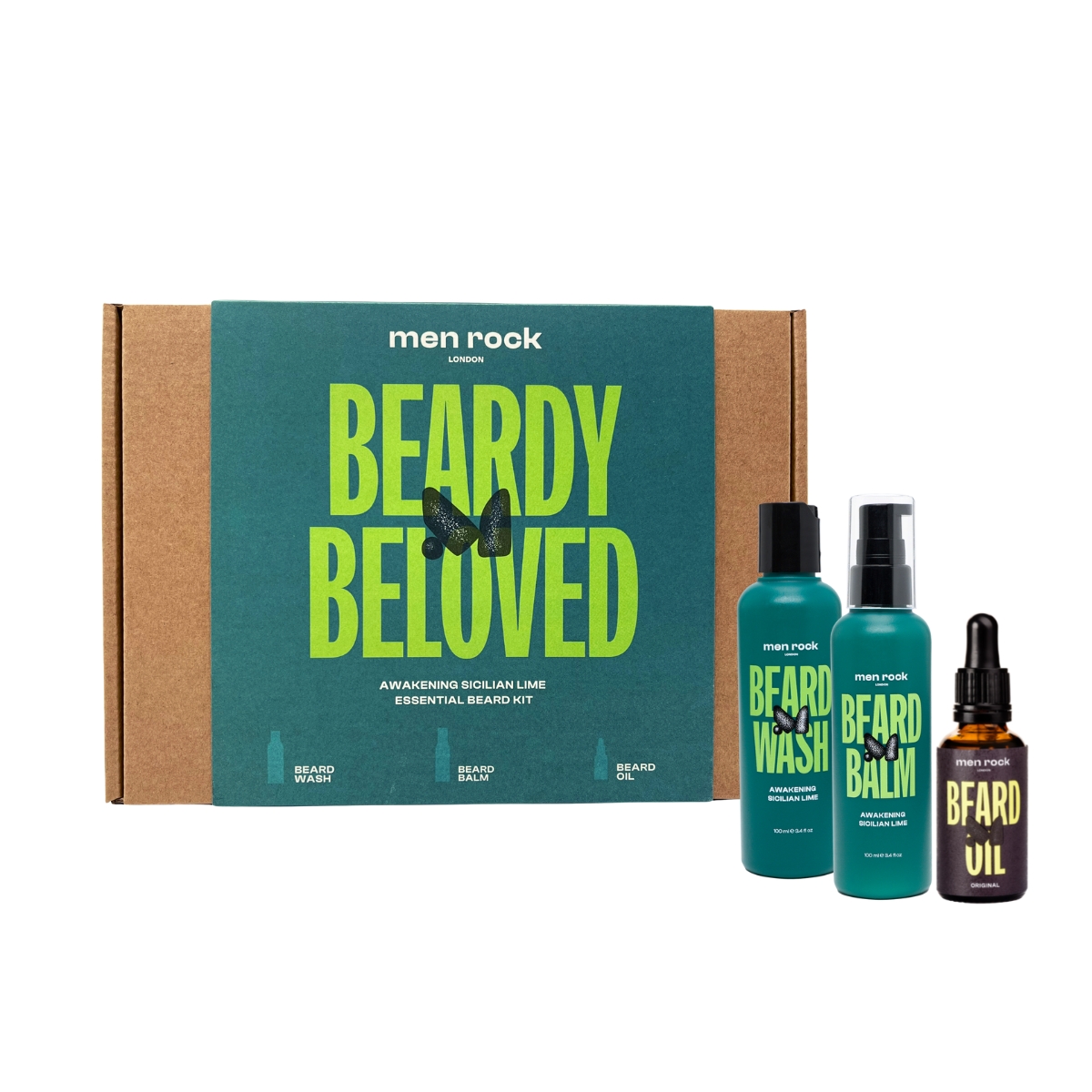 Men Rock Beardy Beloved zestaw do pielęgnacji brody: balsam, 100 ml + szampon, 100 ml + olejek, 30 ml