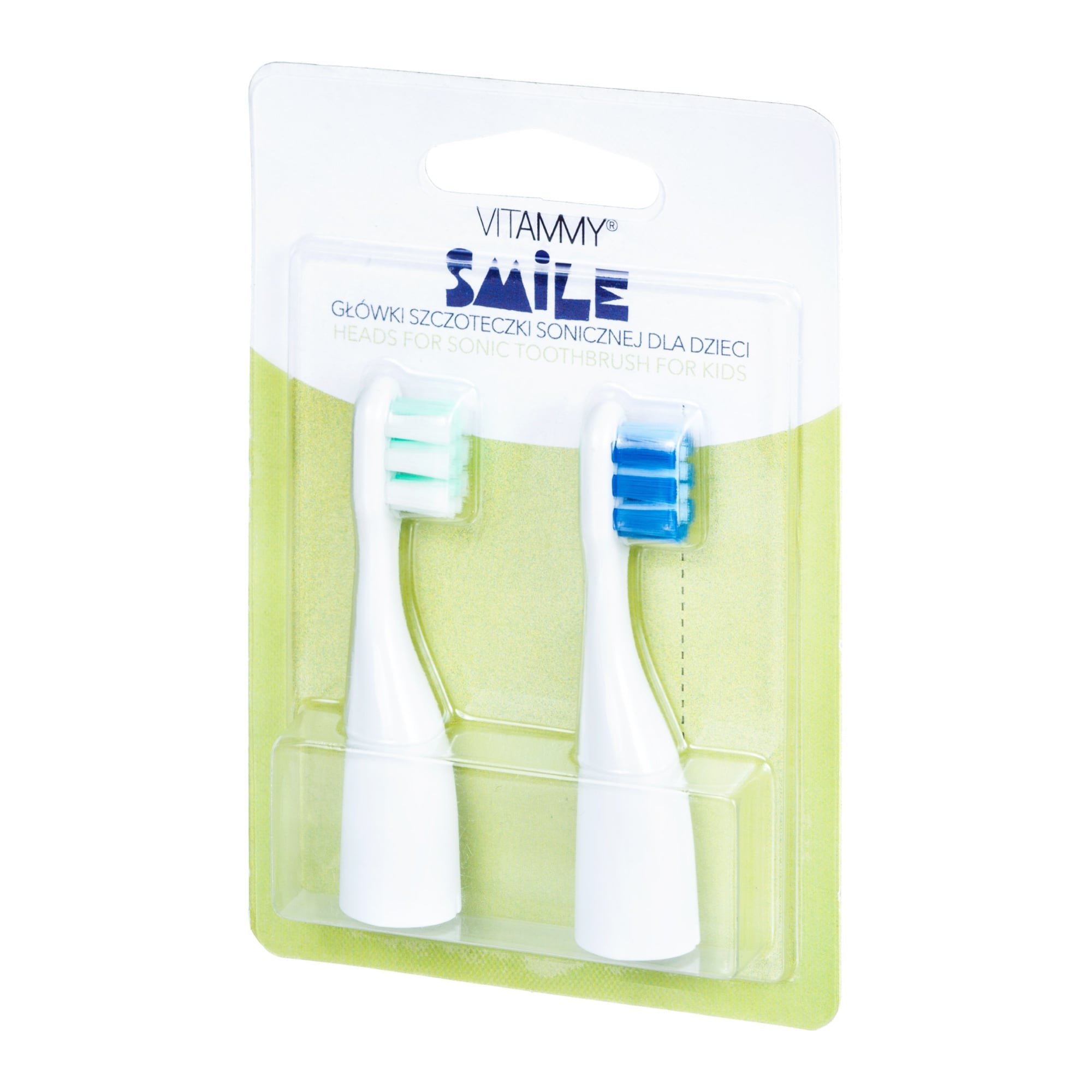 VITAMMY SMILE końcówki do szczoteczki niebiesko-zielone, 2 sztuki