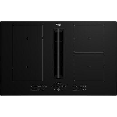 Płyta indukcyjna z wbudowanym okapem BEKO HIXI84700 UF łączenie pól - IndyFlex PowerManagement 80cm Czarny