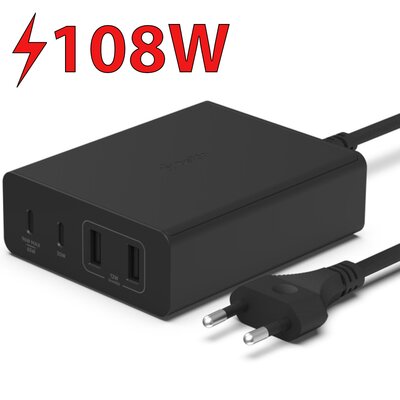 Ładowarka sieciowa BELKIN GaN Desktop Charger WCH010VFBK 108W Czarny