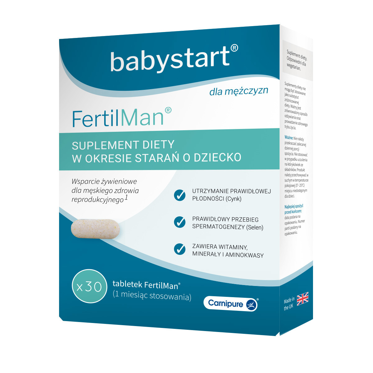 BabyStart FertilMan suplement diety, 30 tabl./1 opak.