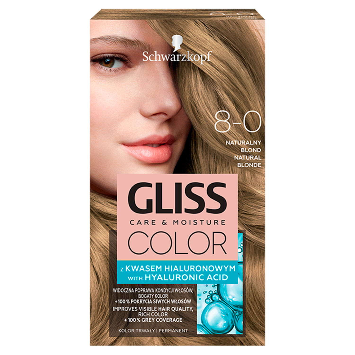 Gliss Color farba do włosów 8-0 naturalny blond, 1 opak.
