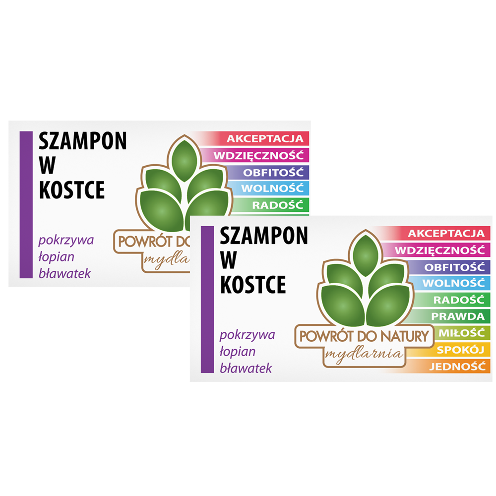 Powrót do natury szampon w kostce z pokrzywą, łopianem i bławatkiem, 2 szt.