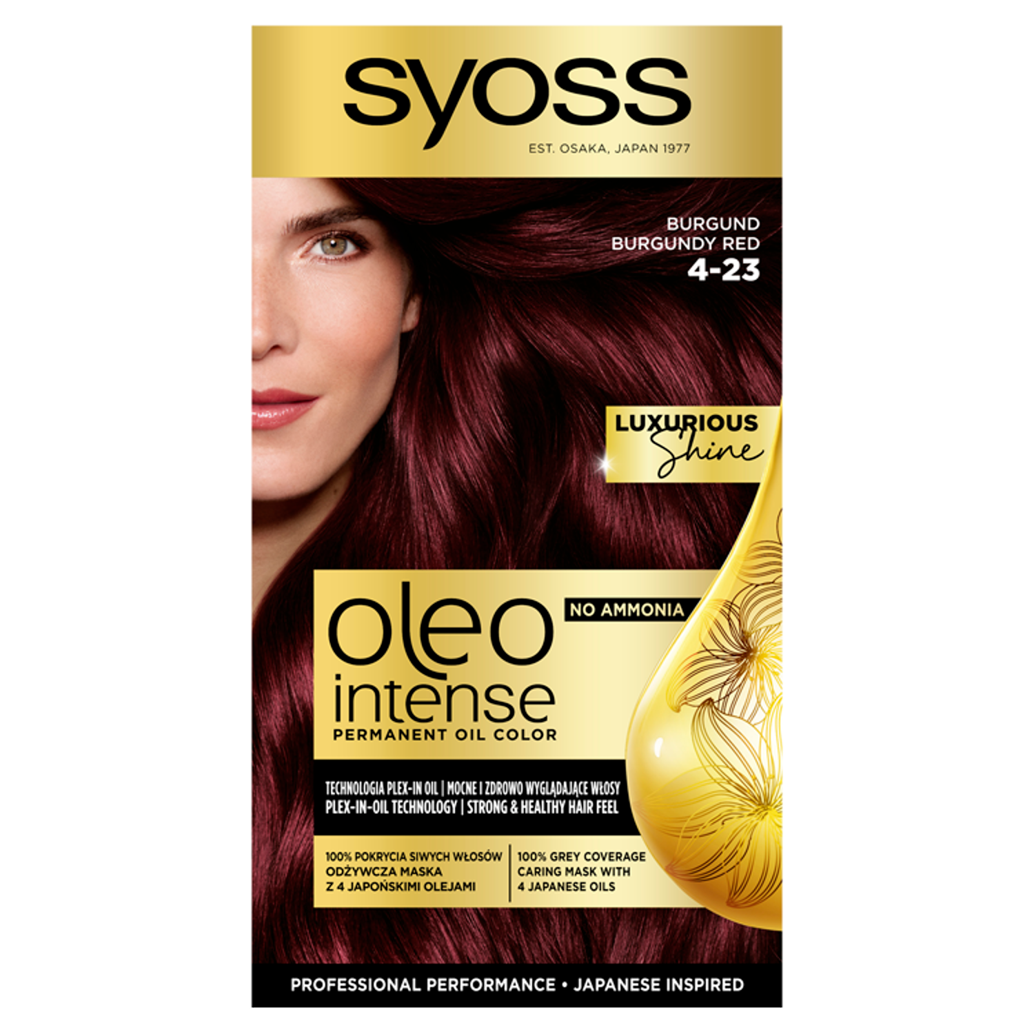 Syoss Oleo Intense farba do włosów bez amoniaku 4-23 burgundowa czerwień, 1 opak.