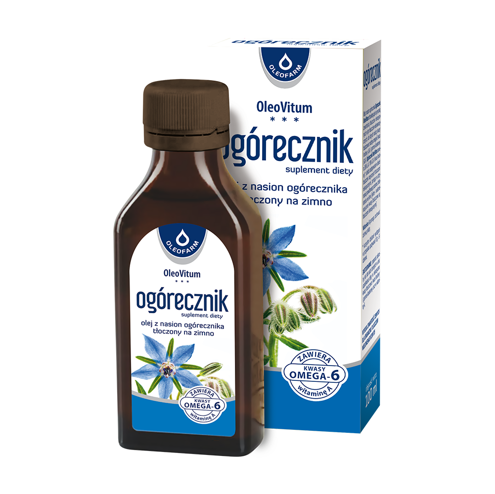 OleoVitum suplement diety olej z ogórecznika, witamina A, 100 ml