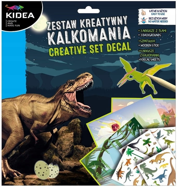 KIDEA dinozaury zestaw kreatywny kalkomania