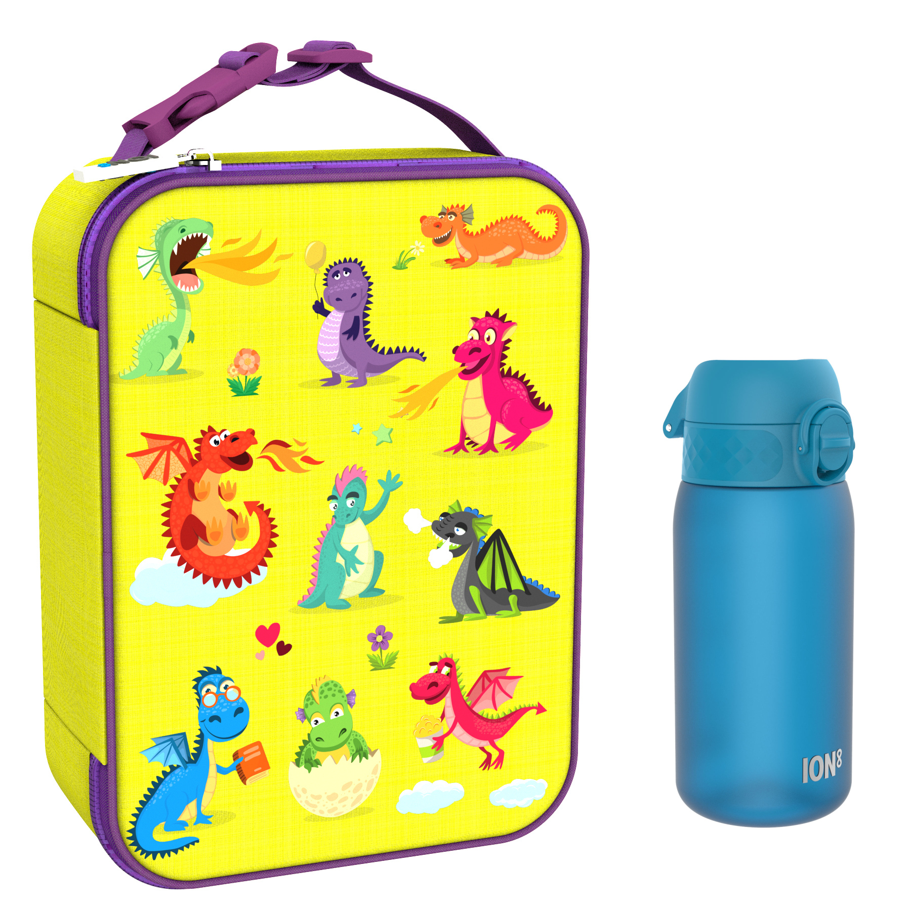 Ion8 zestaw: lunchbag Smoki, 1 szt. + bidon na wodę, poj. 0,4 l, 1 szt.