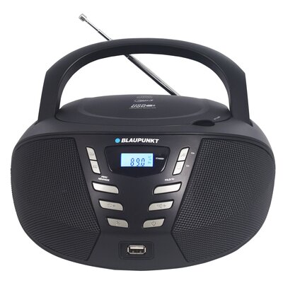 Radioodtwarzacz/Bombox BLAUPUNKT BB7BK Czarny, Odtw. CD, CD-R, CD-RW, Wejście USB/AUX/Mini-jack, Tuner FM, Zasilanie Bateryjne
