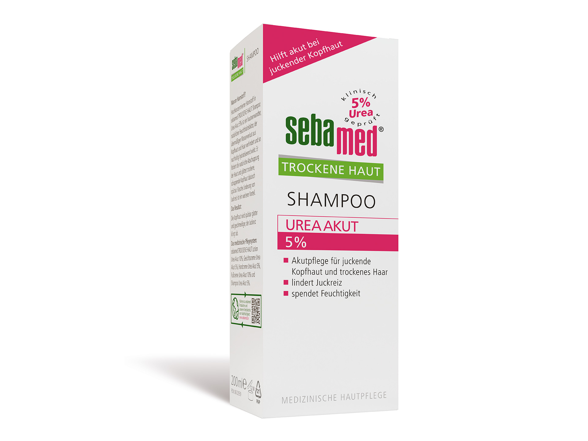 Sebamed szampon do włosów z mocznikiem dla skóry głowy suchej, podrażnionej i odwodnionej, 200 ml