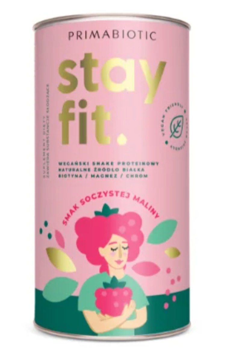 PrimaBiotic Stay Fit suplement diety o smaku soczystej maliny, 500 g