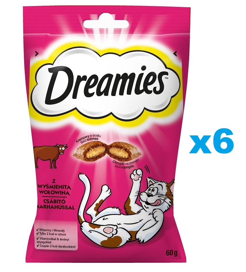 DREAMIES 6x60 g przysmak dla kota z wyśmienitą wołowiną