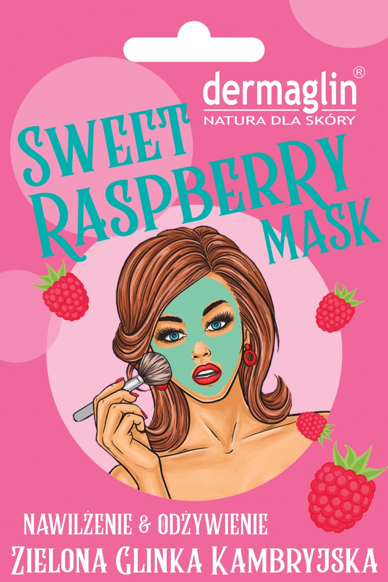 Dermaglin Sweet Raspberry nawilżająca maseczka do twarzy, 20 g