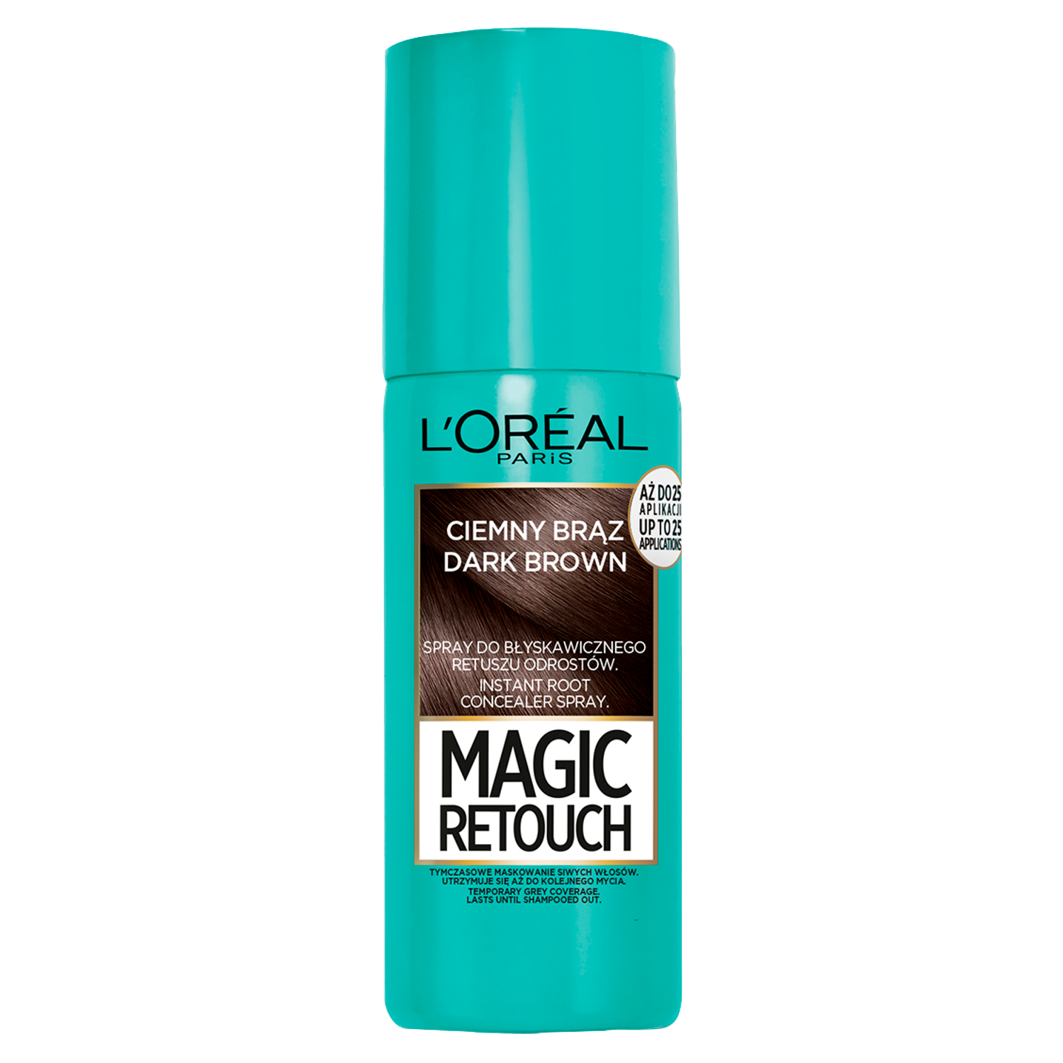 L'Oréal Paris Magic Retouch spray do retuszu odrostów ciemny brąz, 75 ml