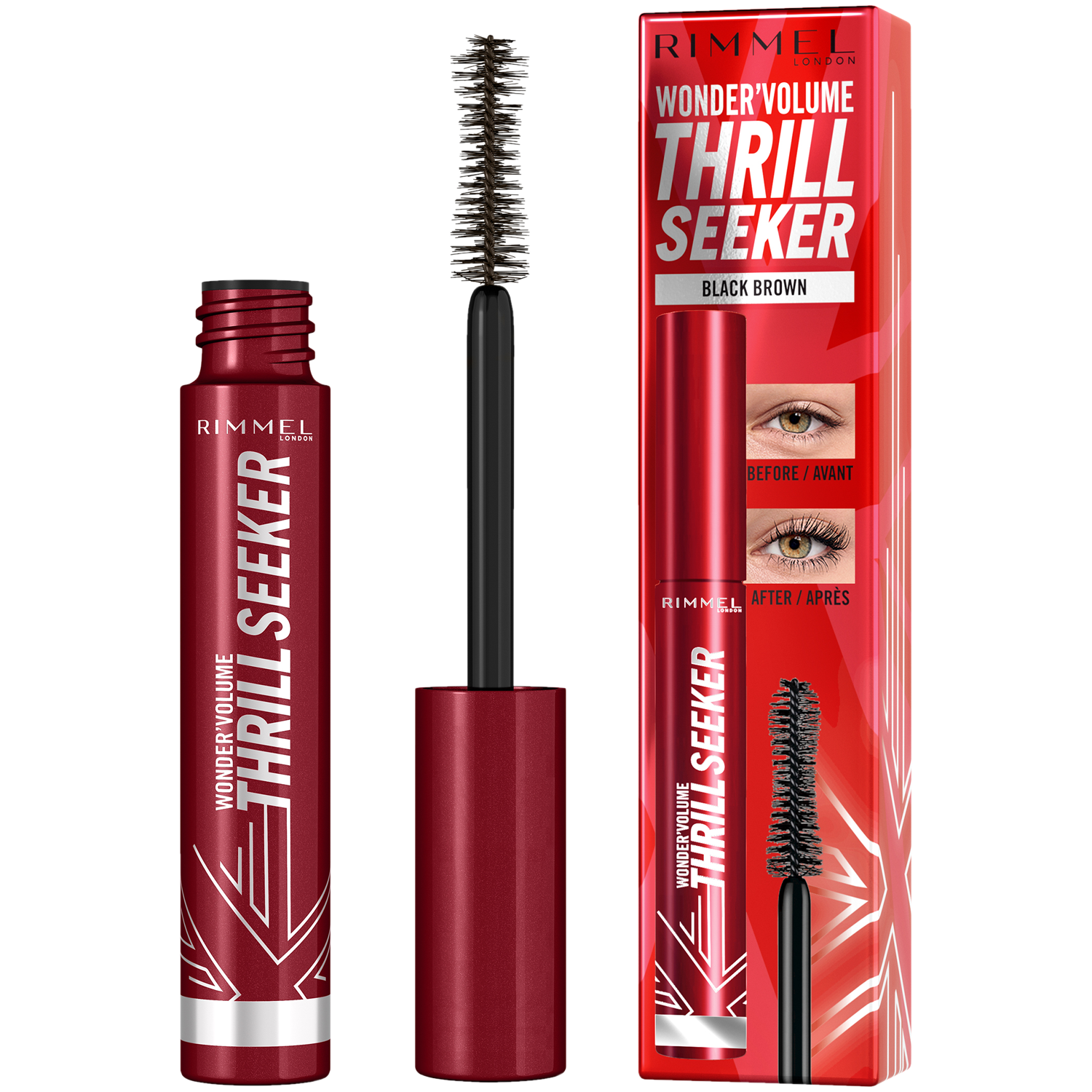 Rimmel Volume Thrill Seeker wydłużający i zwiększający objętość tusz do rzęs 002 black brown, 8 ml